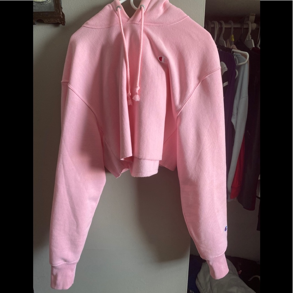 Reverse weave crop hoody
